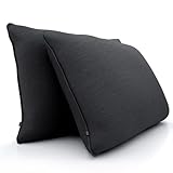 Sofakissen mit Füllung und Bezug - Sofakissen Groß 40x60 cm - Couchkissen Schwarz 2er Set viel Füllung – OekoTex zertifizierte Zierkissen Sofa & Couch – Bequeme Dekokissen Wohnzimmer, Schlafzimmer