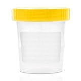 10x LuxmedIQ Urinbecher/Probenbecher mit Schraubdeckel - 125ml Fassungsvermögen, Auslaufsicher, Maßtabelle bis 125ml/4oz, beschriftbar