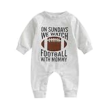OBiQuzz Niedlicher Sport-Baby-Krabbelanzug mit Fußball-Englisch-Motiv, langärmelig, für Neugeborene, Baumwolle, Lange Beine Baby Body 92 Kurzarm (Coffee, 0-3 Months)