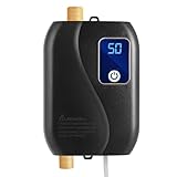 3500W Mini-Durchlauferhitzer Küche Elektro Warmwasser Durchlauferhitzer Edelstahl 220V Elektronisch Tankless Water Heater Schwarz