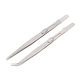 Baluue 2st Pinzette Für Diamantschmuck Zusätzliche Pinzette Wimpernwerkzeuge Wimpernpinzette Für Verlängerungen Wählen Sie Eine Pinzette Zwicker Pinzette Präzision Rostfreier Stahl Silver