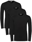 Lower East Basic Rundhals Langarm-Shirts für Herren 3er I 5er Pack aus 100% Baumwolle I Herren Longsleeve in vielen Farben
