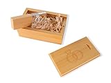 ZELEKTA - 32 GB, USB-Stick 3.0, Premium-USB-Stick, Holz und Glas, Memory Stick, gelbe LED, mit Holzbox, Hochzeitsgeschenk, Firma, Lagereinheit, Fotografen, Ring-Design