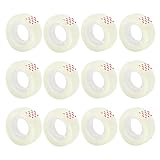 enithElite 12 lange Rollen transparentes Klebeband (18 mm x 25 m) - Zellband ideal zum Verpacken von Weihnachtsgeschenken, Geburtstagsgeschenken, Haushalts- oder Büroartikeln