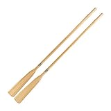 John Paddle Set:1 Paar (2 Stück) Holzruder Bootsriemen + 2 Ruderdollen (2 Ruderlager + 2 Kragen) aus Edelstahl + Oar Sleeve (Rudertasche) - EU Produktion (Nur Ruder, 195cm)