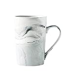 Mokkatassen, Bonbonfarbene Kaffeetasse Kegelförmige Keramik Einfache Kaffeetasse Große Tasse Mikrowellengeeignete Trinktasse Multifunktional Espresso Cup(Grey)