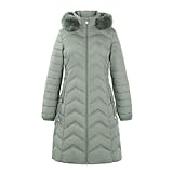 Generisch Ledermantel Damen, Kurzjacke Damen, Winterjacke Lang Steppjacke Mit Kapuze Mantel Herbst Wintermantel Warm Elegant Jacke Steppmantel Winter Daunenjacke Parka