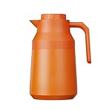 Thermoskanne Kaffeekanne Doppelwandige Edelstahl Vakuum Isolations, Heißer Und Kalter Tee/Kaffee, Isolierkanne Mit Einfachem Sicherheitsdruckknopf, Rutschfestem Boden (Orange,2L)