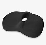 Gedächtnisschaum Sitzkissen, Schwarz Bequemer Sitzring, Orthopädisches Sitzkissen, Ergonomisches Sitzkissen, Rutschfest Sitzkissen Bürostuhl, Sitzr Steißbein Entlastung-Memory für Bürostühle Autositz