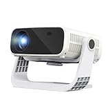 ZDK 2025 Neuer Smart Beamer mit integrierten Apps, Full HD 1080P, Trapezkorrektur 4K, 680 ANSI WiFi 6 und Bluetooth, Outdoor-Beamer, Heimkino Mini Projektor für Videos für iOS/Android,Cremefarben