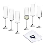 LEONARDO HOME Sektgläser PUCCINI (6er Set) inkl. Poliertuch • Spülmaschinenfeste Prosecco-Kelche (280 ml) • Stoßfest & Alltagstauglich • 040979