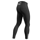 Lo.gas Fahrradhose Herren Lang Gepolstert,Radhose Radlerhose Atmungsaktive Schnelltrocknende Leggings mit 2 Seitentaschen und 1 Reißverschlusstasche Reflektorstreifen-Schwarz-2024-Medium