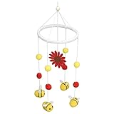 Baby Kindergarten Mobile Crib Decor mit Sonnenblumen und Bienen, Umweltfreundliches Hängsspielzeug für Infanette, Kindergartendekoration in Holz und Filzmaterial