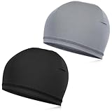 JIYIN 2 Stück Cooling Fahrradmütze Unter Helm, Atmungsaktiver Fahrradmütze Polyester Laufmütze Helmfutter Sportmütze Multifunktionale Skull Cap für Schlafen Bewegung Chemotherapie