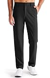 Libin Golfhose Herren Lang Chino Hose Herren Regular Fit Stretch Anzughose Business Hose Bequeme Stoffhose für Männer mit 4 Taschen 78cm Innenlänge Schwarz