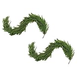 Weihnachtliche Kieferngirlande, Real Touch Tannengirlande,Weihnachtsgirlande, Künstlich Girlande 2.7 M, Für Weihnachten, Wand, Heimdekoration (2 Stück)