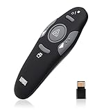 Wireless Presenter -August LP205- Schnurloser Powerpoint Presenter Remote PPT Diashow bis zu 15m, Fernbedienung mit Highlighter Etui und Shortcuts- für Windows/Mac/Linux -umweltfreundliche Materialien