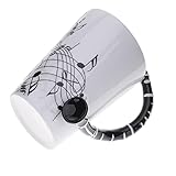 eKsdf 280 ml Keramik Kaffeetasse Espressotassen Musik Kaffeebecher Schwarz mit Klarinette Henkel Lustige Steingut Tassen Teetasse Geschenk für Frauen Papa Oma Opa (Typ-2)