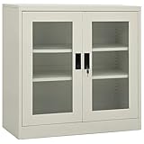 Swpsd Büroschrank Aktenschrank Metallschrank Universalschrank Stahlschrank Aufbewahrungsschrank Büromöbel Schrank Lagerschrank Hellgrau 90x40x90 cm Stahl