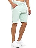 Indicode Herren Cuba Chino Shorts mit 5 Taschen aus Baumwollgemisch | Bermuda Sommershorts für Männer Surf Spray, M