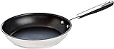 Amazon Basics Edelstahl-Bratpfanne mit Antihaftbeschichtung - induktionsgeeignet, mit bequemem Griff - 28 cm