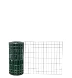 Garmix Gartenzaun Maschendraht Gitterzaun Wildzaun Schweißgitter Grün 25m 5x10cm 2,10mm (60 cm)