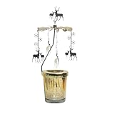 Drehbarer Weihnachts-Kerzenhalter, Hirsch, Weihnachtsbaum, Schneeflocke, drehbarer Metall-Kerzenständer, drehbarer Kerzenhalter für Weihnachten, Hochzeit, Party, Zuhause, Tischdekoration