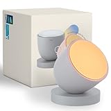 Olly Lichttherapielampe. Tageslicht zu gut schlafen, Tag Nacht, UV-frei, wiederaufladbar und tragbar, 2-Stufen-Helligkeitsmodus, 25-Minuten-Automatik-Timer (Nacht-Mond-Grau)