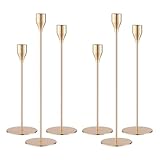 Kerzenständer Gold,Kerzenständer Stabkerzen 33/29/23cm,Metall KegelKerzenleuchter Vintage Dekoration,Hochzeit Kerze Stand,Geeignet für Romantisches Candle Light Dinner,Jubiläum (Golden-6)