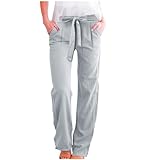 Trainingshose für Damen, Motorrad, Baumwolle, Fußball, elegant, Sport, öffentliche Jeans, Sommertuch, mit Taschen, Arbeitsklasse, professionelle Kleidung, zierliche Hose, grau, M