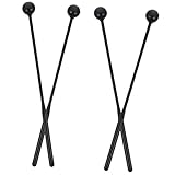 CIMAXIC 2 Paar Trommelstock Trommelmaschine Schlagzeug-Übungspad Drumstick-Etui plastikhammer percussion instrumente Musik Drumstick für Anfänger Xylophonschlägel für Gummi Black