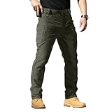 Generisch Herren Wanderhose Cargohose Zip Off Atmungsaktiv Wasserdicht Taktische Hose Softshellhose Outdoor Funktionshose Trekkinghose Schnell Trockend Robust armeegrün&S