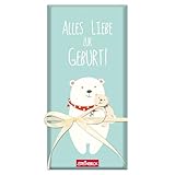 STEINBECK Geburt Geschenk-Schokolade 100g Tafel 'Alles Liebe zur Geburt!' Schwangerschaft Nachwuchs Familie Babyshower Bär