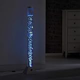 LeuchtenDirekt LED Wassersäule H120cm, RGB-Farbwechsel, bedienbar über Schnurschalter, Kinderzimmer-Leuchte, inkl. Fische, stahlfarben