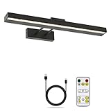 LABOREDUCER Bildbeleuchtung Kabellose mit Fernbedienung,Dart Beleuchtung 40CM LED Bilderleuchte Dart Licht,Aufladbare 4000mAh Akku Ohne Stromanschluss Wandleuchte Innen 3 Farbmodi(Schwarz)