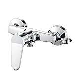 Ibergrif Duscharmatur, Einhand-Brausebatterie, Wandmontage, Wasserhahn Dusche Einhebelmischer, mit Duschkopfhalterung, Chrom M12059-1