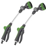 Royal Gardineer Gartenschlauchdüsen: 2er-Set Multifunktions-Gießstäbe mit 7 Spritzmustern (Brausen zur Gartenbewässerung, Spritzdüse für Gartenschlauch, Multitool)