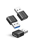 UGREEN USB auf USB C Adapter (3 Stück),10Gbps USB C Buchse zu USB A Stecker Adapter USB C auf USB Kompatibel mit iPhone 16/15/14 Serie iPad Galaxy S24/S23 Serie Laptops Kopfhörer usw