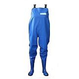 3Kamido Damen Wathose Damen Wathose, Frau Fischerhose Anglerhose Matschhose Gartenhose BLAU und GRÜN, 36 37 38 39 40 41 42 EU, mit Tragetasche (40, Blau)