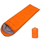 QAZWZG Schlafsack Camping Ultraleichter Schlafsack, Camping, tragbar, leicht, Schlafsäcke, Wandern, Klettern, Rucksack, Taschen mit Sack DeckenschlafsäCke(Orange)