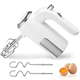 Handmixer Elektrischer 450W 5 Geschwindigkeiten Handrührgerät Mixer Handrührer Küchenmixer Schneebesen Handrührgeräte Elektrischer Handmixer Mit 2 Rührbesen Und 2 Knethaken, Für Eier, Teig, Kuchen