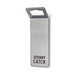 höfats - Johnny Catch Magnet silber - Edelstahl Wand-Flaschenöffner mit Magnet - fängt bis 20 Kronkorken - Bieröffner und Flaschenöffner mit schraubenloser Montage