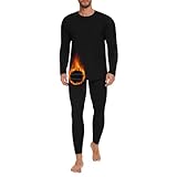 AKKQHH Thermo Unterhosen Herren Lange Warm Thermohose Männer Thermounterwäsche Winter Skiunterwäsche Fleece Funktionsunterwäsche Unterwäsche Hose(Schwarz-1,XL)