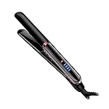 CRILSTYLEO Elektrischer Haarglätter und Lockenstab Verstellbare Temperatur für Trockenes und Nasses Haar Kabelloses Styling Tool für Frauen Schwarzes Design Eu Stecker