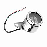 Naroote Motorrad LED Digital Voltmeter Drehzahlmesser 2 in 1 Universal Langlebige Lichtanzeige für Alle Arten von Motorrädern Hochwertiges Metall Silber