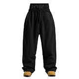 HOMDECR Unisex Skihosen | Damen Herren Schneehose – Gefüttert Warm Wasserdicht, Snowboardhose Mit Hosenträgern, Winter Outdoor Latzhose (L,Schwarz)