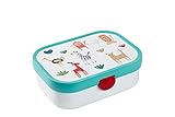 Mepal - Brotdose Kinder Campus - Bento Box Kinder - Brotdose Kinder mit Fächern & Gabel - Meal Prep Box mit Clip-Verschluss - BPA-frei & Spülmaschinenfest - 750 ml - Animal Friends