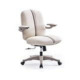ZENY896V Bürostuhl Bürostuhl aus Mikrofaserleder mit gepolsterten, hochklappbaren Armlehnen, ergonomischer Schreibtischstuhl for Zuhause, Arbeitszimmer, Drehstuhl, Rollstuhl, weiß Schreibtischstuhl