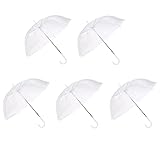 Home Supplies Direct Transparente Kuppel Baldachin Blase Regenschirm Stick Durchsichtig Transparent Unisex Weiß Hochzeit Brolly, weiß, 1 x Umbrella
