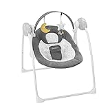 Badabulle Komfort-Moonlight elektrische Babywippe und Babyschaukel, mit 3 Schaukelgeschwindigkeiten, Timer und 8 Melodien